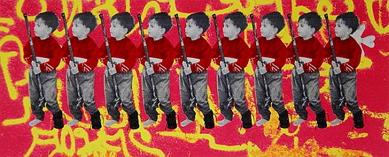 Children of War, children of peace, 1996 (silkscreen on canvas) (see also 279269)  from Laila  Shawa