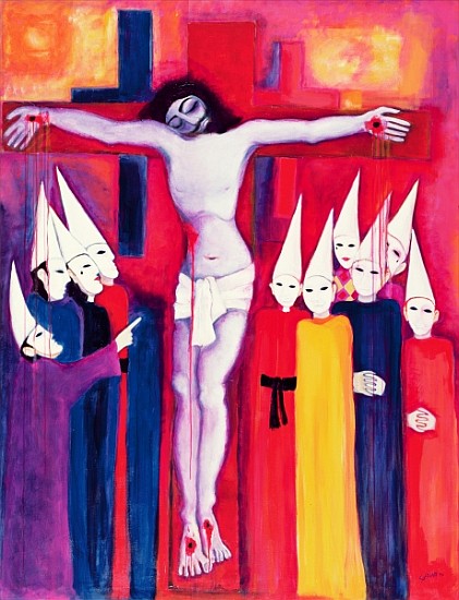 Christ and the Politicians, 2000 (acrylic on canvas)  from Laila  Shawa
