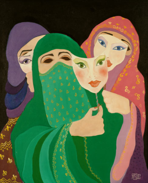 Masks, 1989 (acrylic on canvas)  from Laila  Shawa