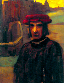 Mann mit rotem Hut from Lajos Gulácsy