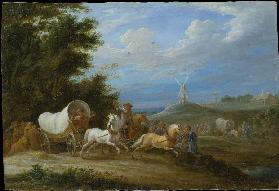 Landscape with the Attack on a Covered Wagon by a Group of Riders