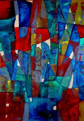 Abstrakt I – rot, grün, blau
70 x 100 cm
