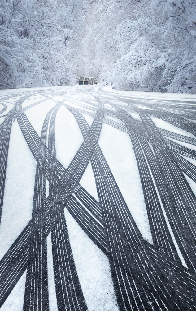 Wheel tracks in snow from Larry Deng