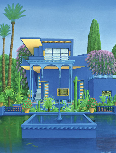 Majorelle Gardens, Marrakech, 1996 (carylic on linen) (see 186509)  from Larry  Smart