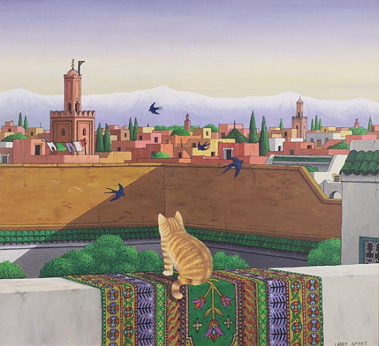 Rooftops in Marrakesh, 1989 (acrylic on linen)  from Larry  Smart