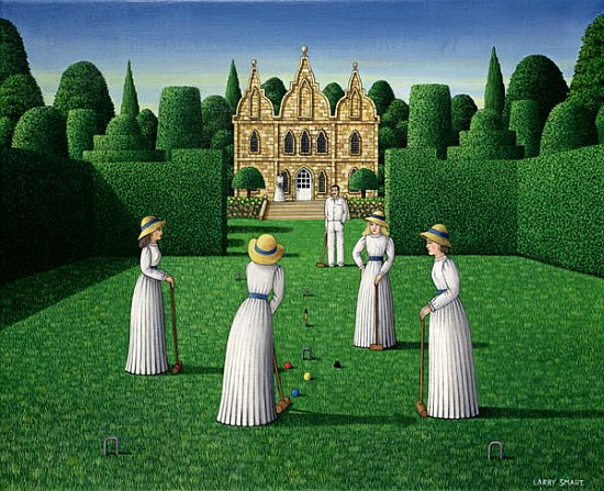 The Croquet Match, 1978 (acrylic on linen)  from Larry  Smart