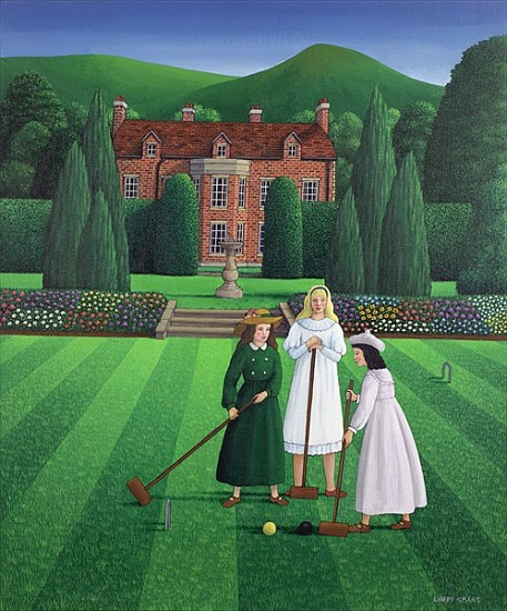 The Croquet Match, 1986 (acrylic on linen)  from Larry  Smart