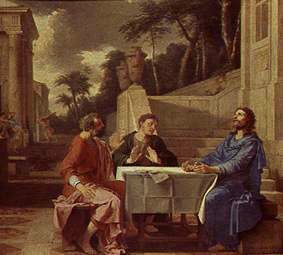 Christ and the disciples in Emmaus. from Laurent de La Hyre
