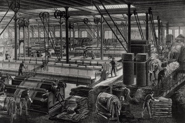 The main workshop of the 'Rime et Renard' factory at Orleans, from 'Les Grandes Usines' by Turgan (e from Laurent Victor Rose