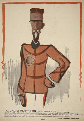 General Florentin, Chancellor of the Legion of Honour, illustration from Lassiette au Beurre: Nos Ge