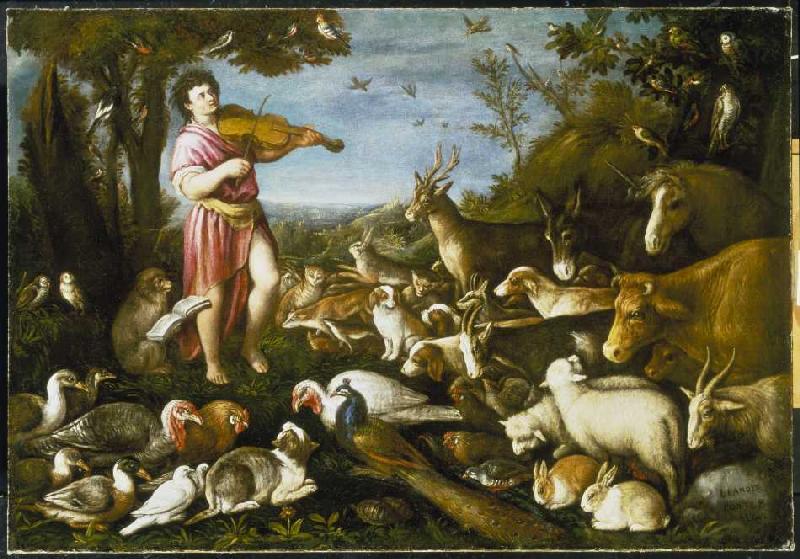 Orpheus plays in front of the animals from Leandro da Ponte