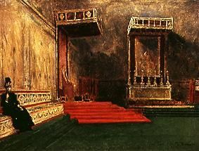 In the Sistine chapel from Léon Bonnat