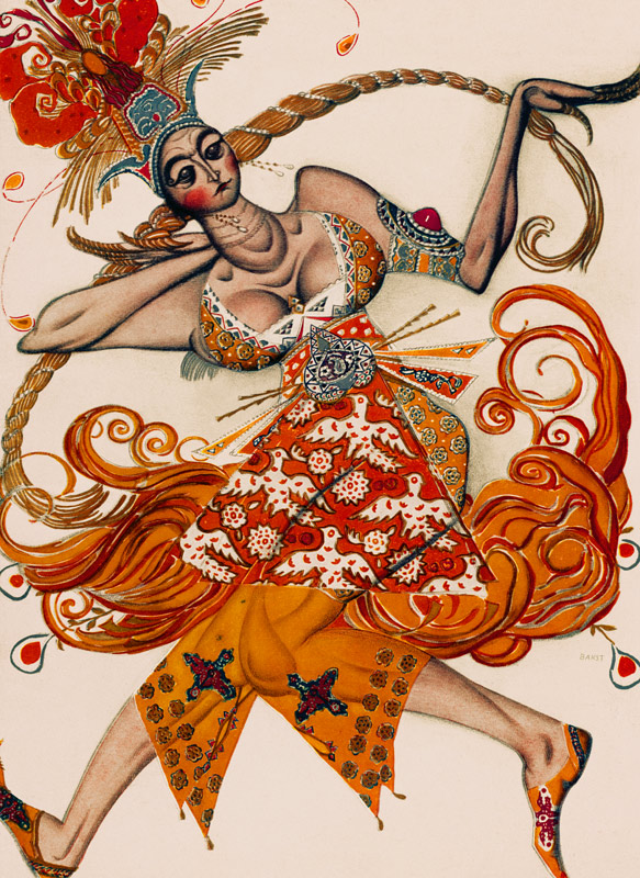 Costume design for the ballet The Firebird (L'oiseau de feu) by I. Stravinsky from Leon Nikolajewitsch Bakst