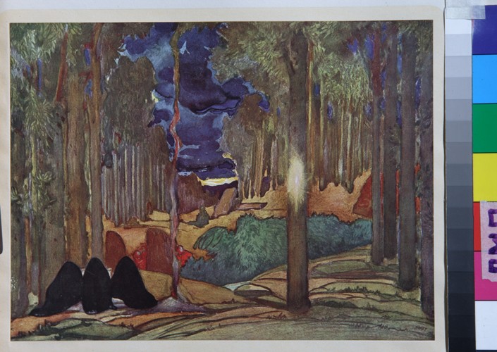 Stage design for the play "The Martyrdom of St. Sebastian" by Gabriele D'Annuzio from Leon Nikolajewitsch Bakst