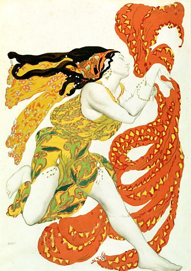 Costume design for a bacchante in ''Narcisse'' by Tcherepnin, 1911(see also 4728) from Leon Nikolajewitsch Bakst