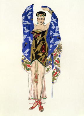 Costume design for a Dancing Girl (colour litho) from Leon Nikolajewitsch Bakst
