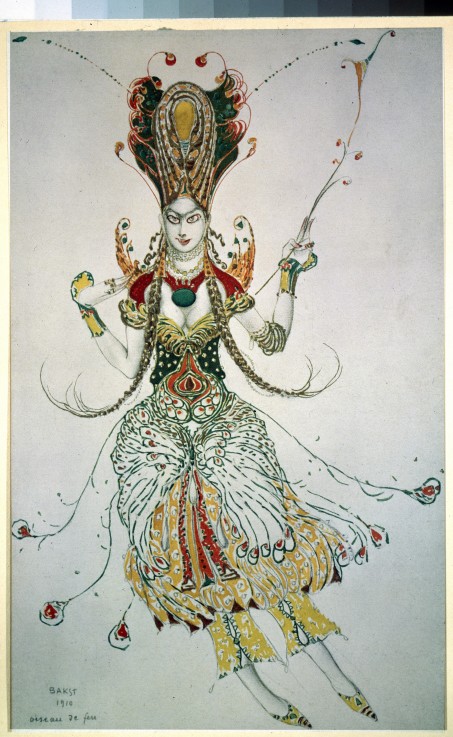 Firebird. Costume design for the ballet The Firebird (L'oiseau de feu) by I. Stravinsky from Leon Nikolajewitsch Bakst