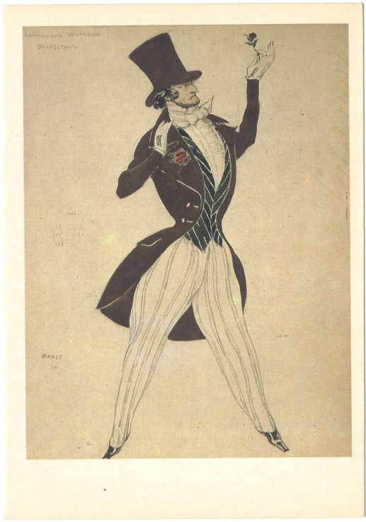 Costume design for the ballet Carnaval by R. Schumann from Leon Nikolajewitsch Bakst