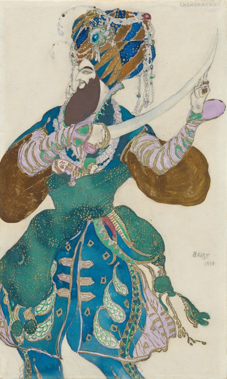Costume design for the ballet "Scheharazade" by N. Rimsky-Korsakov from Leon Nikolajewitsch Bakst
