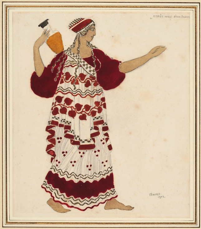 Nymph. Costume design for the ballet The Afternoon of a Faun by C. Debussy from Leon Nikolajewitsch Bakst