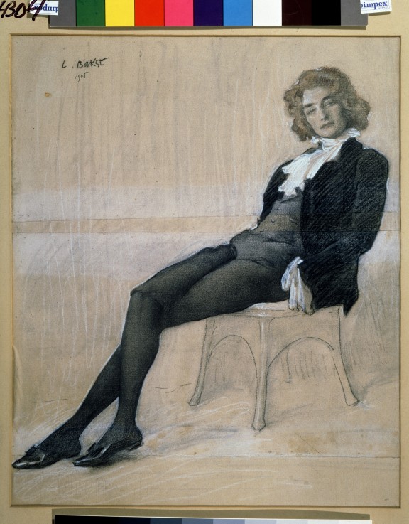 Portrait of the poet and author Zinaida Gippius (1869-1945) from Leon Nikolajewitsch Bakst