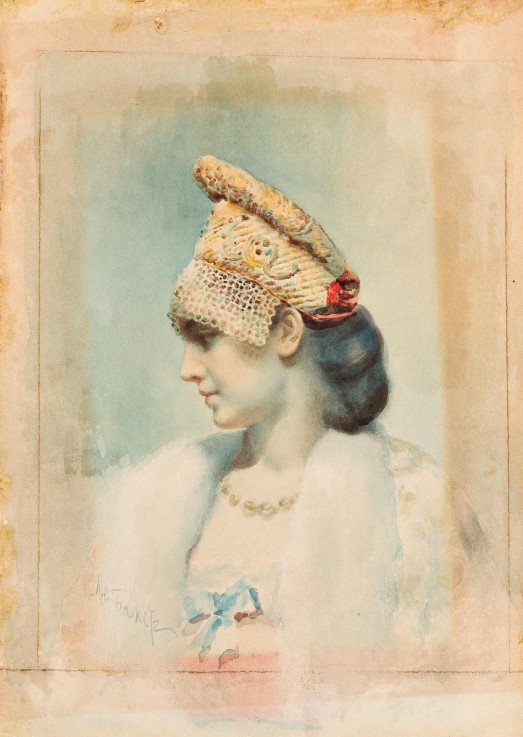 Portrait of a Girl Wearing a Kokoshnik from Leon Nikolajewitsch Bakst