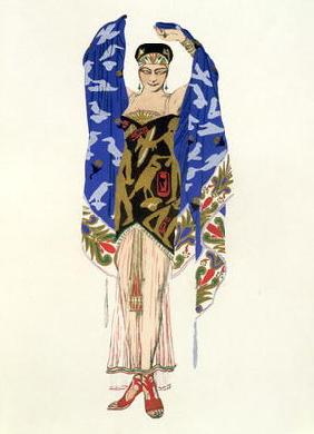Costume design for a Dancing Girl (colour litho)