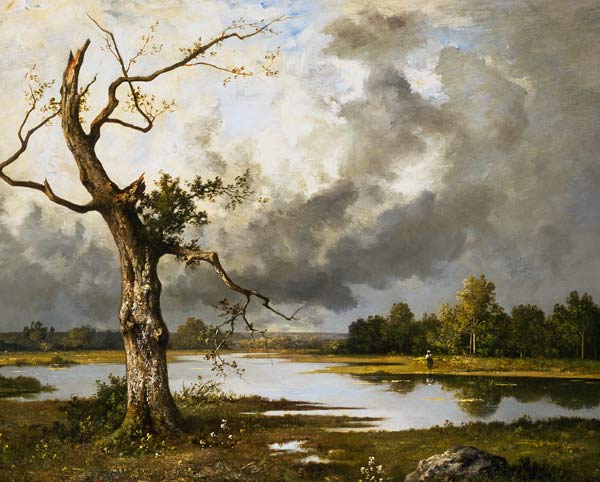 French riverside with a dying tree. from Léon Richet