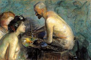 Faun and nymphs (satirical portrait of the painter Jacek Malczewski) from Leon Wyczolkowski