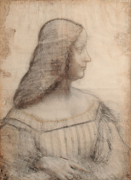 Portrait of Isabella d'Este (1474-1539) (red chalk & pierre noire on paper) from Leonardo da Vinci