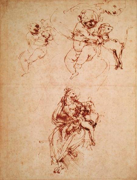 Study for the Virgin and Child with a Cat from Leonardo da Vinci