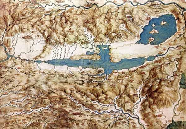 Topographic View of the Countryside around the Plain of Arezzo and the Val di Chiana