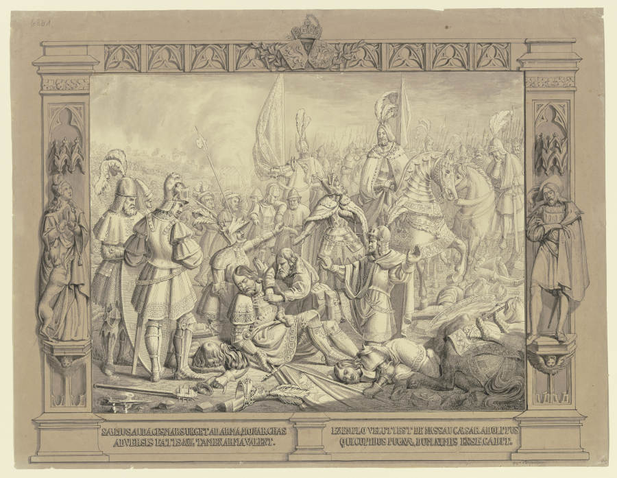 Tod des Kaisers Adolf von Nassau in der Schlacht bei Gellheim im Jahre 1298 from Leonhard Diefenbach