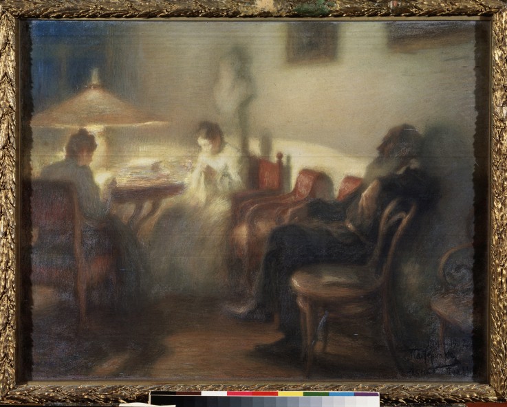The author Leo Tolstoy with his Family in Yasnaya Polyana from Leonid Ossipowitsch Pasternak