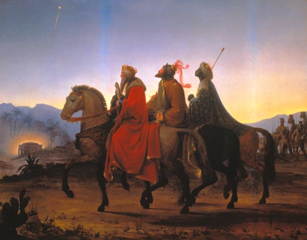 The sacred three kings on their ride to Bethlehem from Leopold Kupelwieser