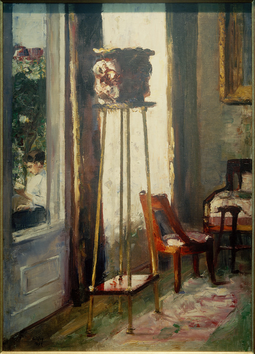 Interieur (Interieurszene und lesende Frau) from Lesser Ury