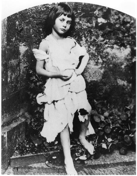 Alice Pleasance Liddell (1852-1934) as the beggar maid (b/w photo)  from Lewis Carroll