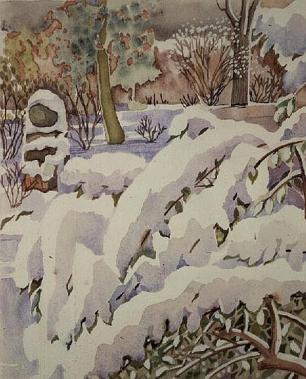 Front Garden under Heavy Snow from Lillian  Delevoryas
