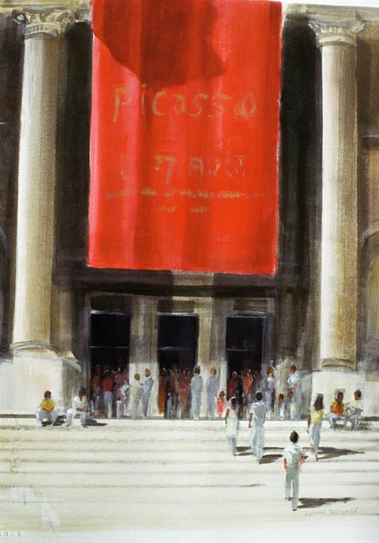 Entrance to the Metropolitan Museum, New York City, 1990 (w/c on paper)  from Lincoln  Seligman