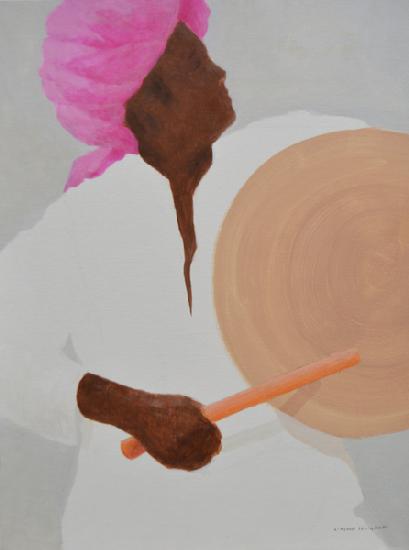 Drummer, pink turban