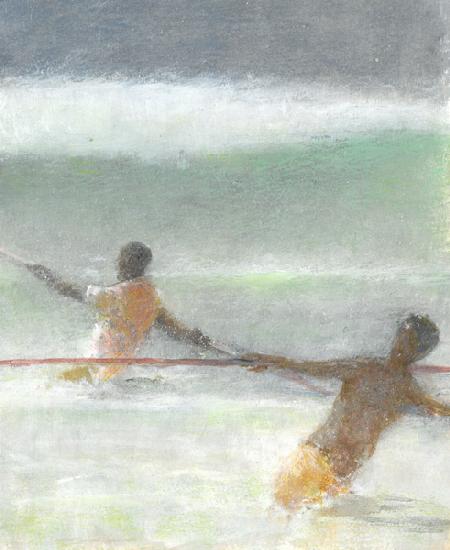 Fishermen Hauling Nets