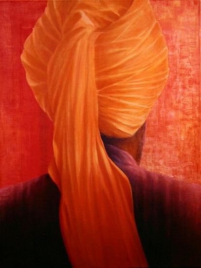 Orange Turban on Red (oil on canvas)  from Lincoln  Seligman