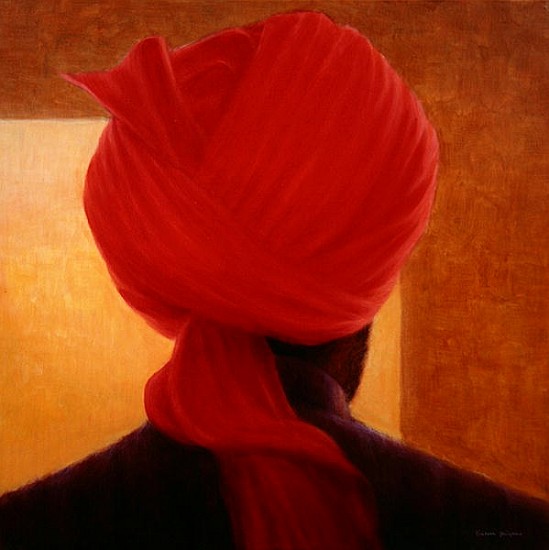 Red Turban on Amber, Deoghar (oil on canvas)  from Lincoln  Seligman