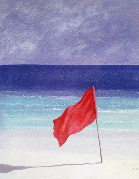 Beach Flag - Storm Warning, 1985 (acrylic on paper) 