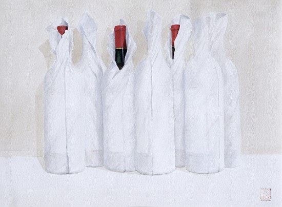 Wrapped bottles 3, 2003 (acrylic on paper)  from Lincoln  Seligman