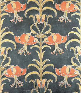 Tiger Lily, design for a printed textile, 1896 by L.P.Butterfield (1869-1948)