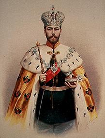 Portrait of the Tsar Nikolai II. from Lithographie