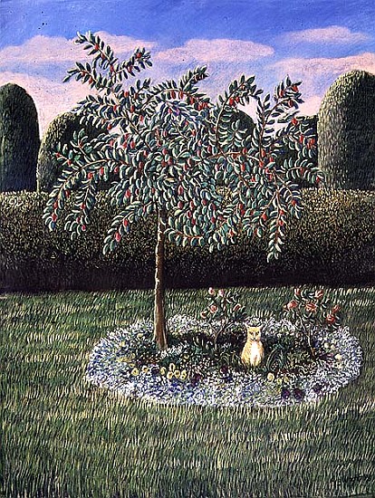 Cat under a plum tree, 1988 (pastel)  from Liz  Wright