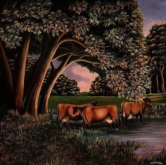 Cows in a River, 1980  from Liz  Wright