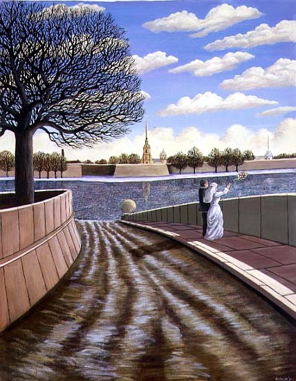 Dedication to the River Neva, St. Petersburg, 1990 (acrylic on paper)  from Liz  Wright